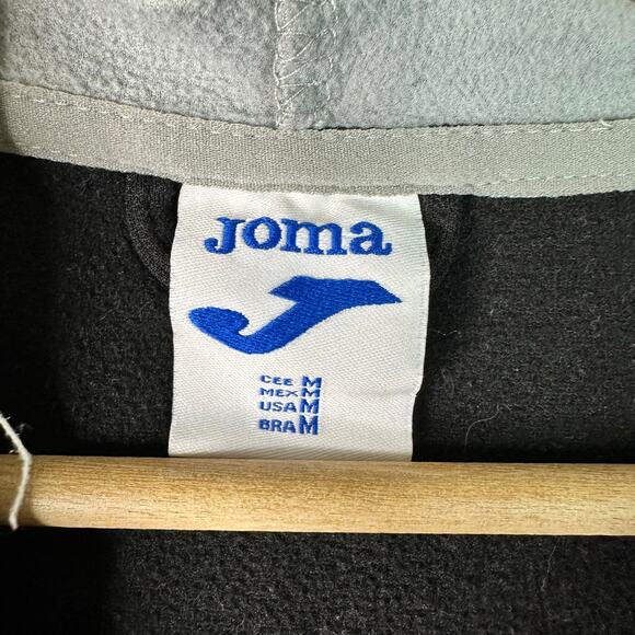 Joma Mens size Medium Crew II Zip Up Hoodie Black Gray White Soccer - Picture 7 of 8